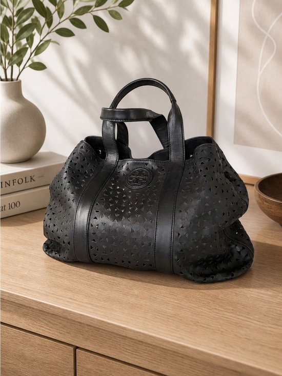 Tory Burch Handbags - Tory Burch Monogram T Leather Laser-Cut Tote Bag